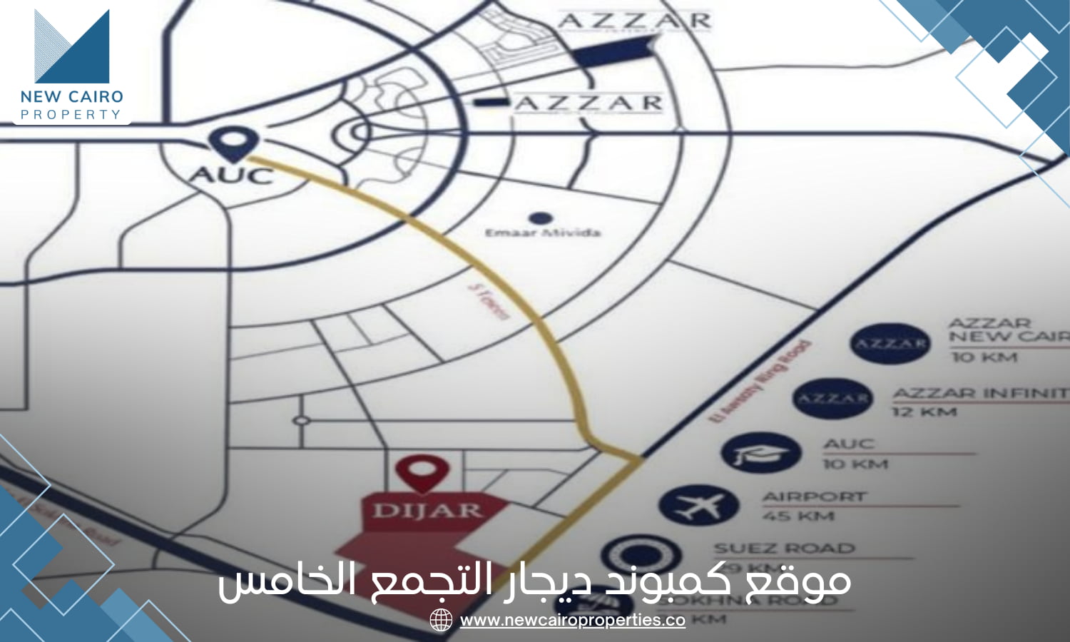 موقع كمبوند ديجار التجمع الخامس
